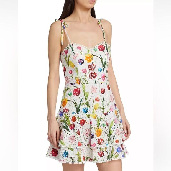 Alice + Olivia
Rosette Floral Eyelet Cotton Minidress - Picture 5 of 9